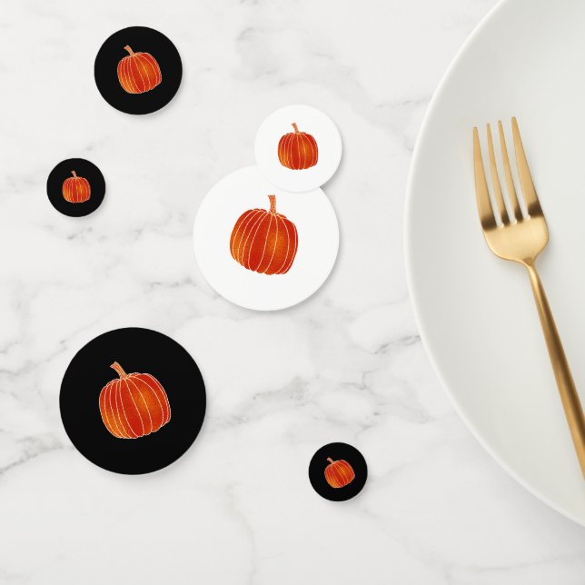 Orange Shiny Pumpkin Fall Decor Halloween Party Confetti (Group)