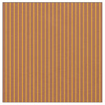 [ Thumbnail: Orange & Sienna Pattern of Stripes Fabric ]