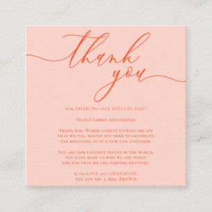 Orange Signature Custom Photo Thank You Enclosure Card