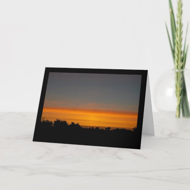 Orange Silhouette Skyline Card (Front)