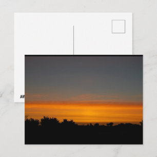 Orange Silhouette Skyline Postcard