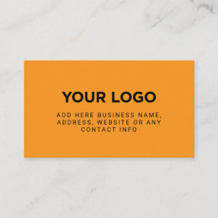 Orange   Simple Company Logo Business Card