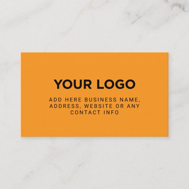 Orange | Simple Company Logo Business Card (Front)