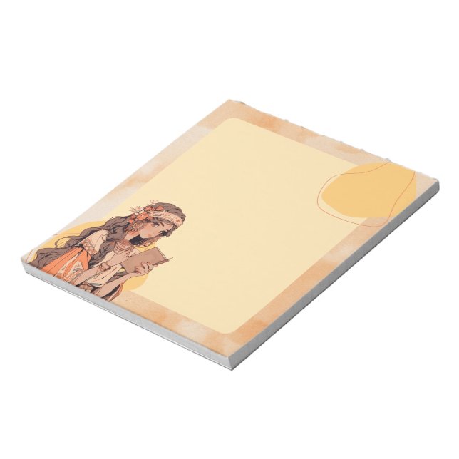 Orange Simple Cute Anime Boho Notepad (Rotated)