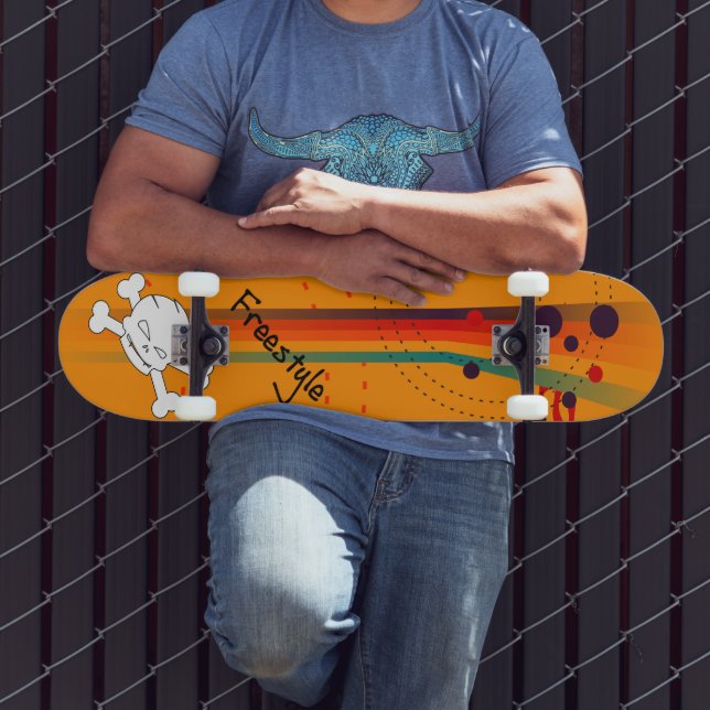 Orange simple design skateboard (Outdoor 3)