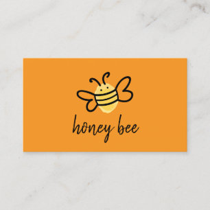 Orange Simple Honey Bee Business Card
