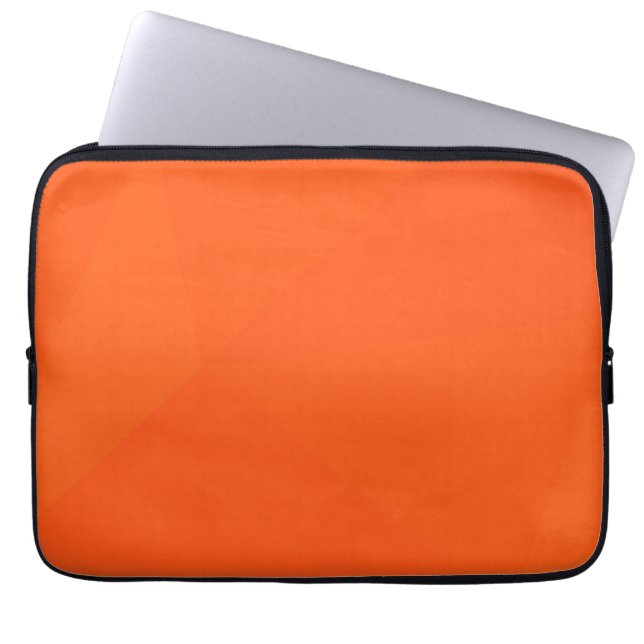 Orange, simple, modern, cool, trendy geometric art laptop sleeve (Front)