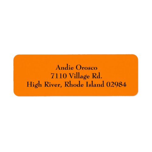 Orange Simple Plain Return Address Labels