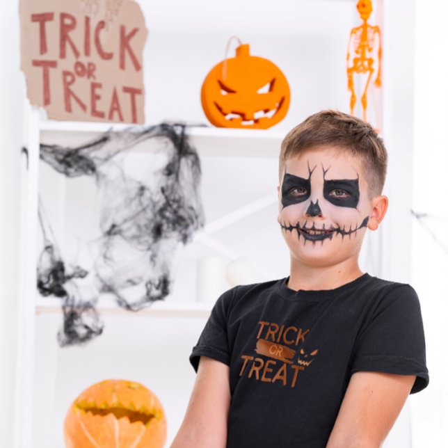 Orange Simple Trick or Threat Kid's T-Shirt (Creator Uploaded)