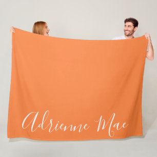 Orange Simply Personalized Fleece Blanket