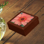 Orange Single Dahlia Floral Gift Box<br><div class="desc">Store trinkets,  jewelry and other small keepsakes in this wooden gift box with ceramic tile that features the photo image of an orange,  single Dahlia flower. A lovely,  floral design! Select your gift box size and color.</div>