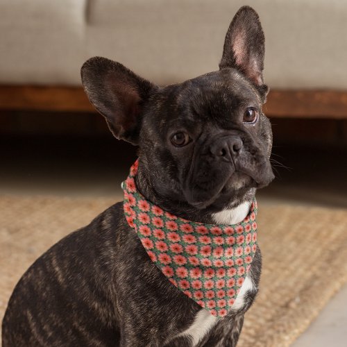 Orange Single Dahlia Floral Pattern Bandana