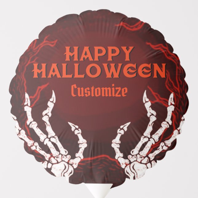 Orange Skeleton Hands Balloon (Front)