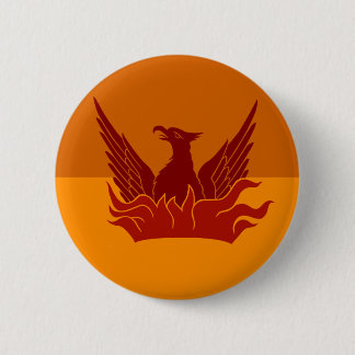 Orange Skies Fog & Gold Flag Button