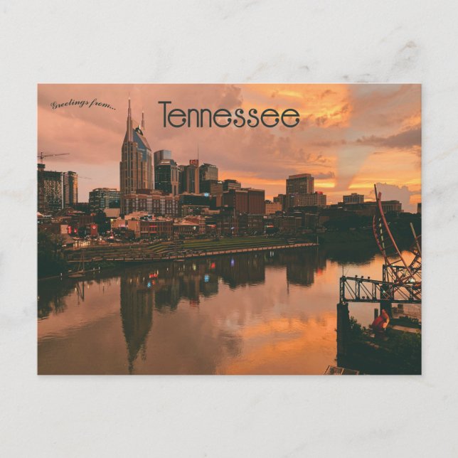 Orange Skies Over Nashville Tennessee Postcard (Front)