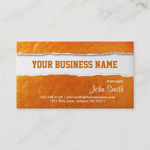 Customizable Orange Skin Texture Business Card