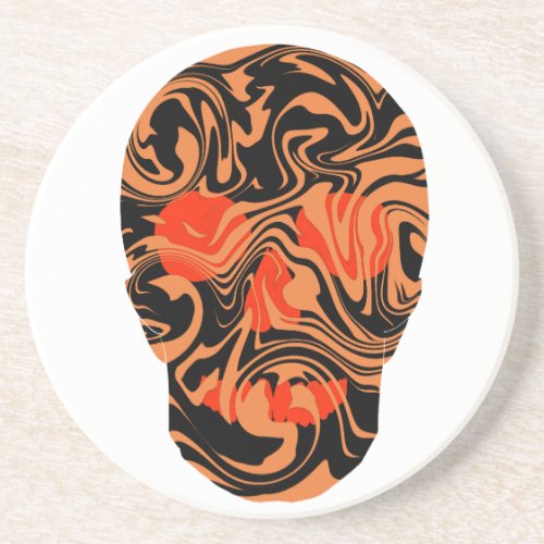 Orange skull design coaster