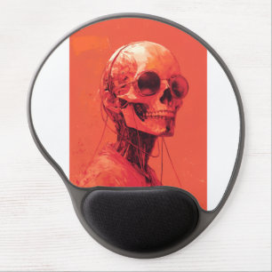 Orange skull gel mouse pad