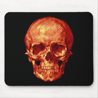 Orange Skull Halloween Mouse Pad