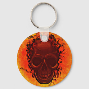 Orange skull keychain