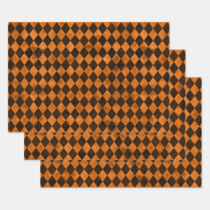 Orange Skulls and Sunflower Series Design 12 Wrapping Paper Sheets