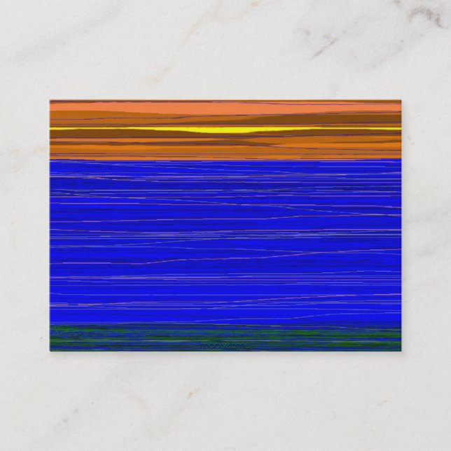 Orange sky blue sea business card (Front)