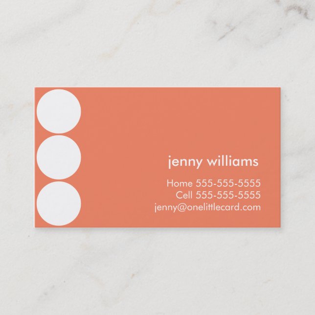 Orange Sky Polka Dots Business Card (Front)