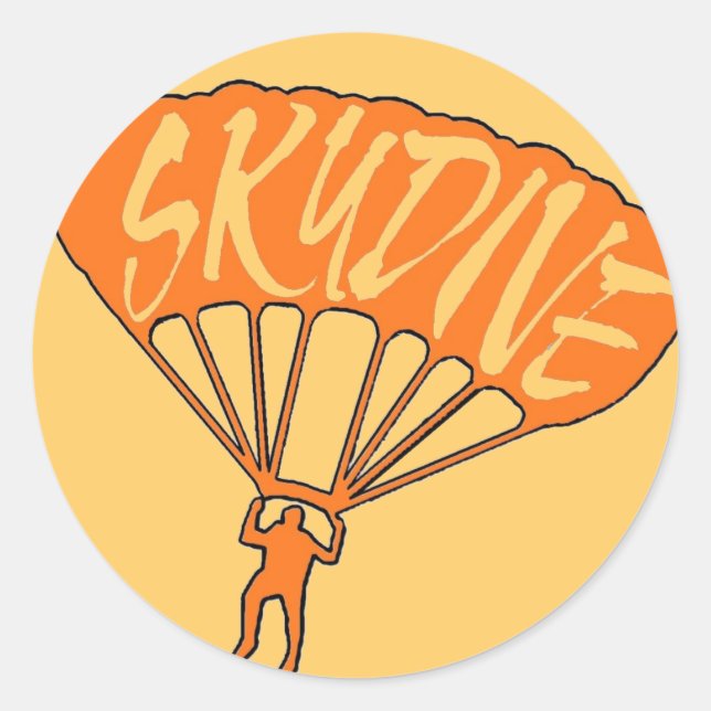 Orange skydive fanatic window stickers (Front)