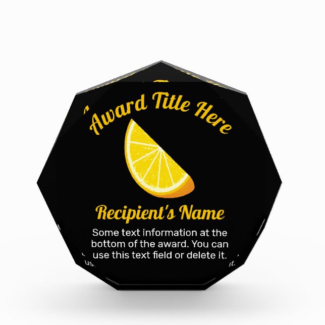 Orange Slice Acrylic Award (Front)
