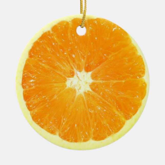 Orange Slice Ceramic Ornament (Front)