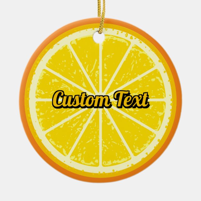 Orange Slice Ceramic Ornament (Front)