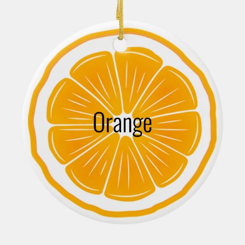 Orange Slice Citrus Ceramic Ornament