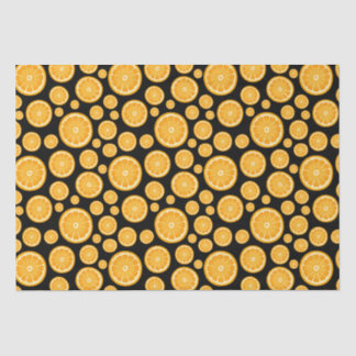 Orange Slice Citrus Fruit Black Tissue Paper