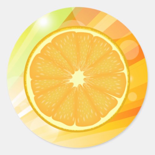 Orange Slice Citrus Fruit Classic Round Sticker