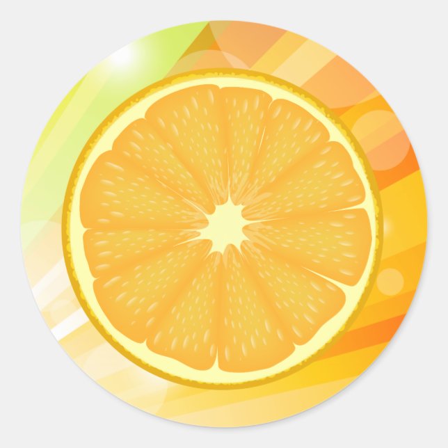 Orange Slice Citrus Fruit Classic Round Sticker (Front)