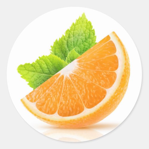 Orange slice classic round sticker