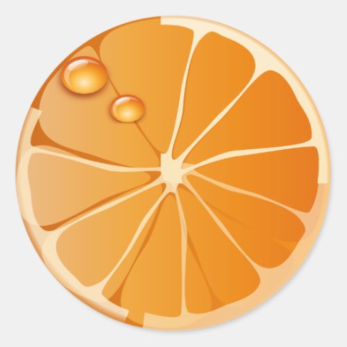 orange slice classic round sticker