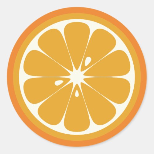 Orange Slice Classic Round Sticker