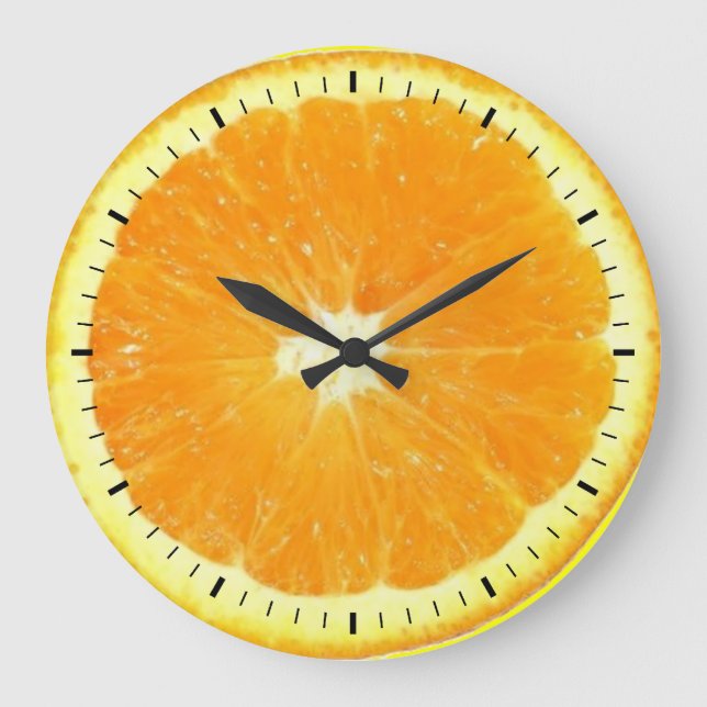 Orange Slice Delight Large Clock (Front)