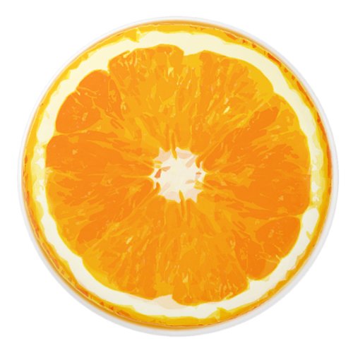 Orange Slice Digital Painting Ceramic Knob