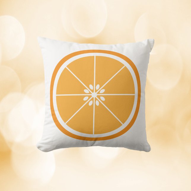 Orange Slice Fruit Throw Pillow (A throw pillow featuring an orange fruit slice)