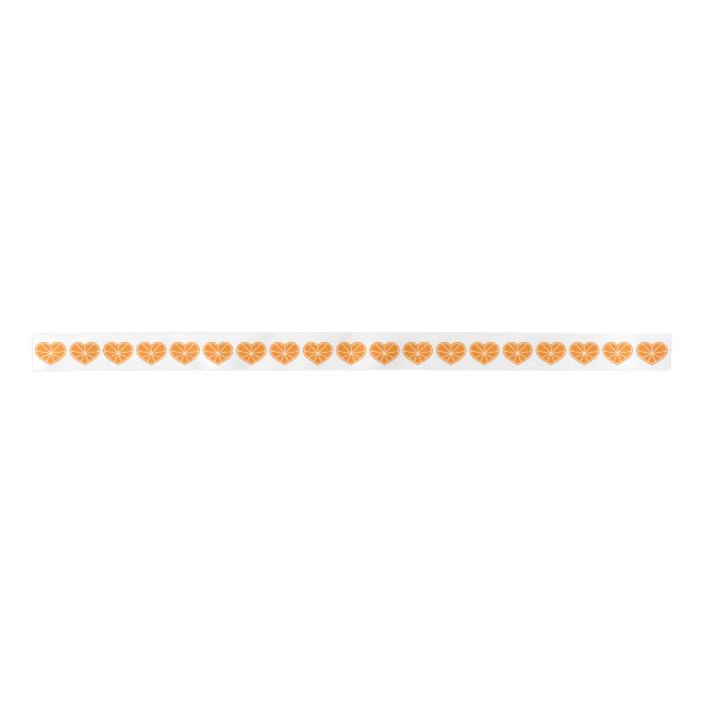 Orange Slice Hearts Satin Ribbon (Front)