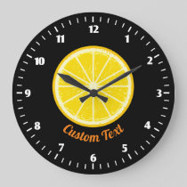 Orange Slice Large Clock