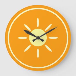 Orange Slice Large Clock