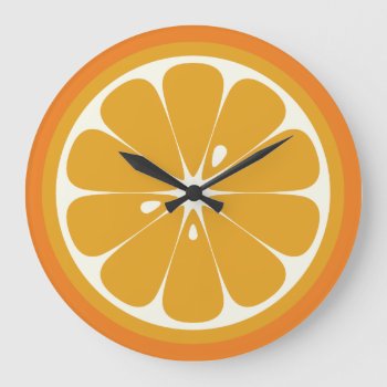 Orange Slice Large Clock by NovotnyDesigns at Zazzle