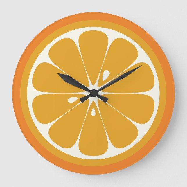 Orange Slice Large Clock (Front)