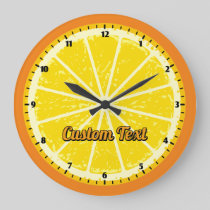 Orange Slice Large Clock