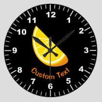 Orange Slice Large Clock