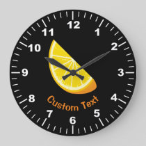 Orange Slice Large Clock