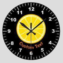 Orange Slice Large Clock